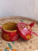 White, Yellow Red wooden Sindur Dani - Image 2
