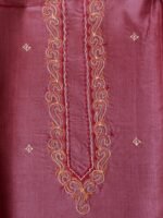 Wine-Red silk Kurta Fabric for Men - Image 3