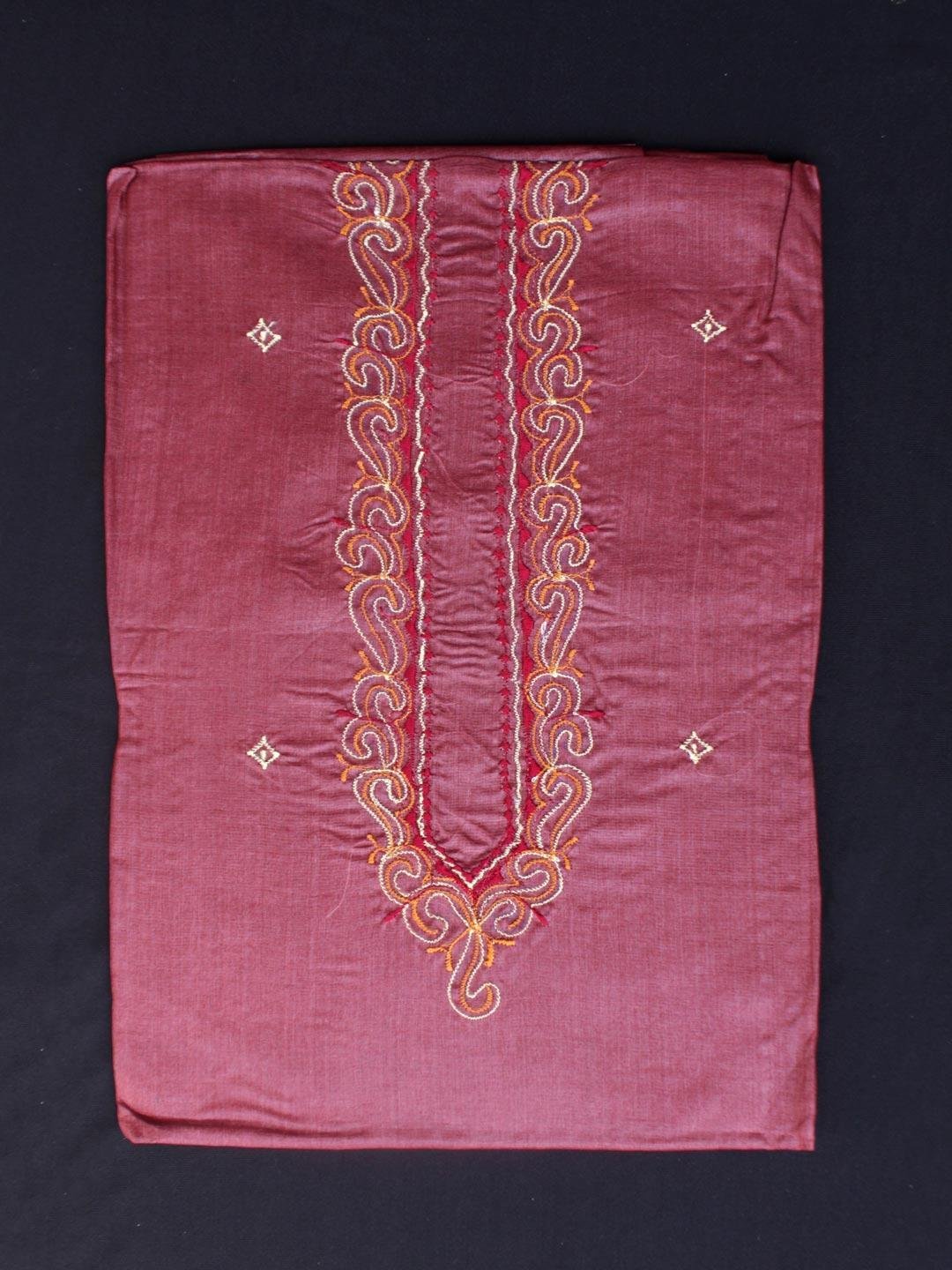 Wine-Red-mens-silk-kurta-fabric.jpg Wine-Red silk Kurta Fabric for Men - Image 1