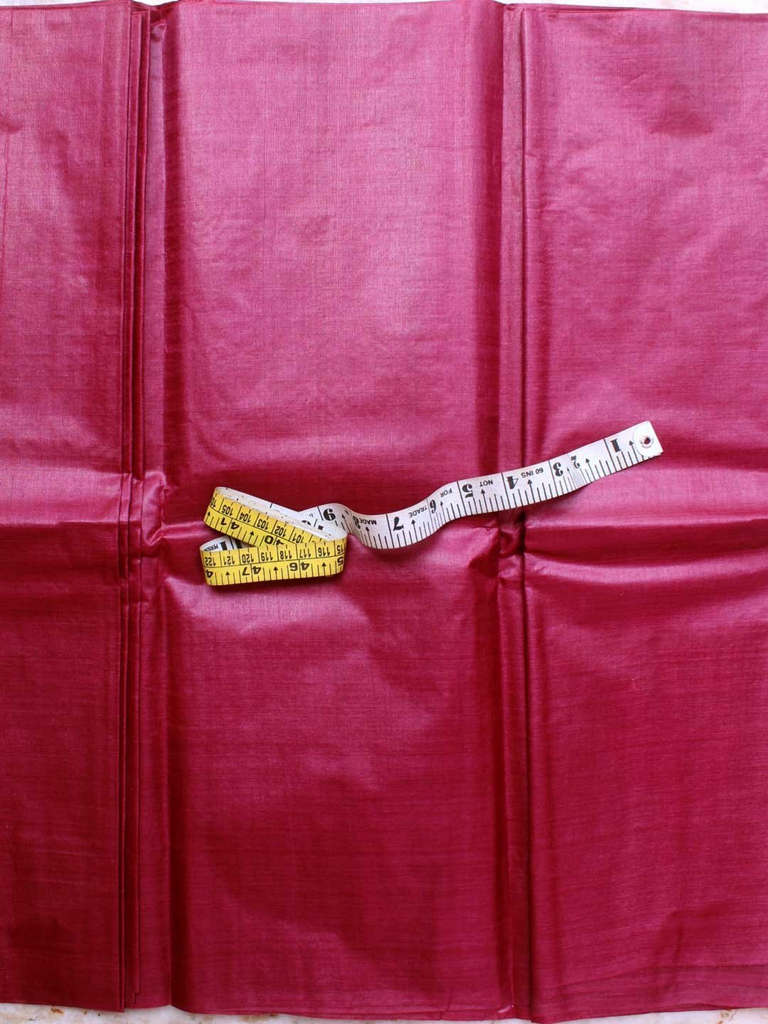 Wine-red-Bhagalpuri-paper-tussar-silk-Fabric-Shilphaat.jpg Wine-Red paper tussar silk cut-piece - Image 1
