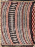Wine-Red Bagru Printed Kota-doria Sari - Image 3