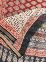 Wine-Red Bagru Printed Kota-doria Sari - Image 2