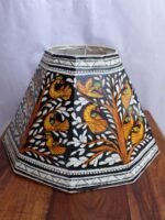 Yellow Birds on Black Base Tholu Bommalata Lampshade - Image 2