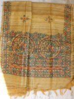 Yellow-Ochre Madhubani Ghicha Dupatta - Image 3