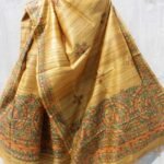 Yellow-Ochre Madhubani Ghicha Dupatta