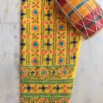 Yellow Phulkari cotton Salwar Fabric