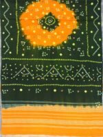 Bandhani Mirrorwork Green and Yellow Shawl - Image 2