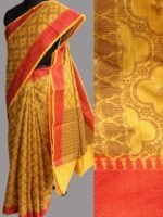 Yellow and Red Banarasi Saree