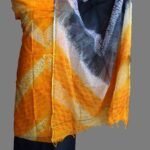 Yellow and Grey Block-printed 3pc Kota cotton suit set