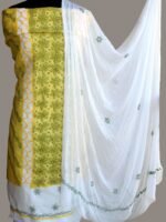 Yellow and white chikankari 3pc Ladies Suit