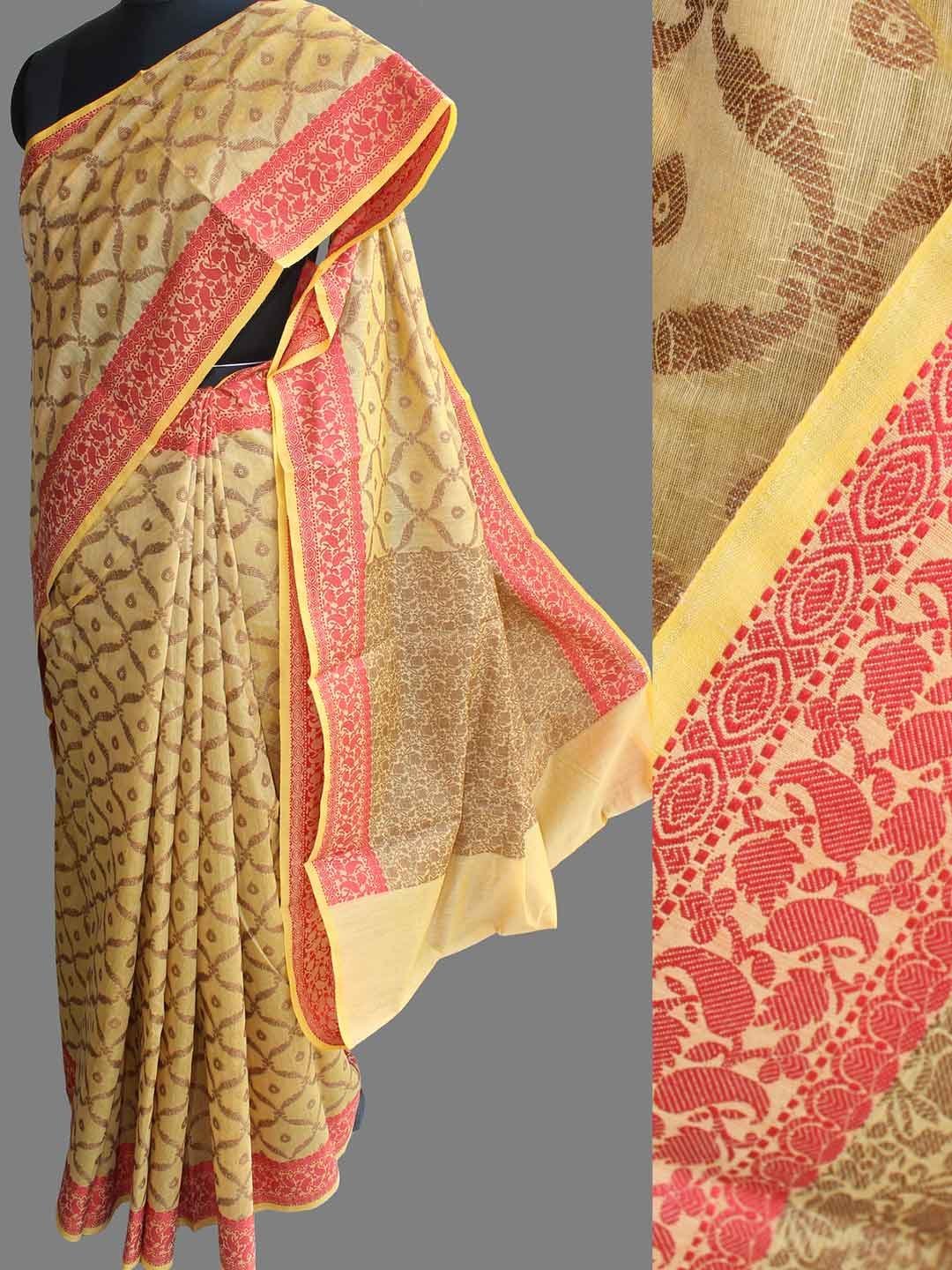 Yellow-banarasi-saree.jpg Yellow Banarasi Saree - Image 1