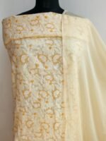 Yellow Cotton Chikankari Dress-Material - Image 2