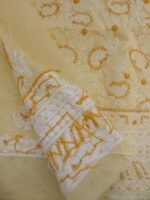 Yellow Cotton Chikankari Dress-Material - Image 4
