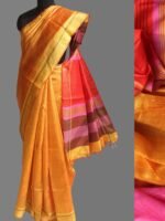 Red and Yellow Bhagalpuri Dupion Silk Sari