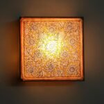 Yellow Flowers Tholu Bommalata Wall-Lamp
