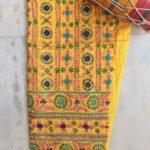 Yellow Fulkari Cotton Salwar Fabric