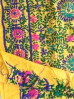 Yellow Fulkari Embroidered Salwar Fabric - Image 3