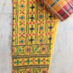 Yellow Fulkari Salwar Fabric