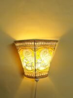 Yellow Peacocks Tholu Bommalata Wall Lamp