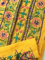 Yellow Phulkari salwar Fabric - Image 3
