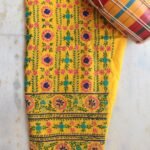 Yellow Phulkari salwar Fabric