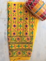Yellow Phulkari salwar Fabric