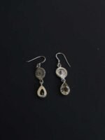 Yellow stone, pure silver fashion Earrings - Image 2