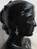 Yellow stone, small, pure silver earrings - Image 3