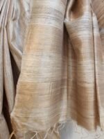 Zari-work, Undyed, pure Desi Tussar silk Saree - Image 2