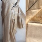 Zari-work, Undyed, pure Desi Tussar silk Saree
