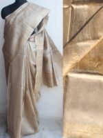 Zari-work, Undyed, pure Desi Tussar silk Saree