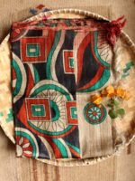 Abstract Printed, Beige Tussar Silk Dupatta - Image 2