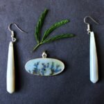 Landscape Dendritic Agate Pendant Set