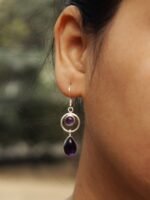 Amethyst fitted Purple Silver Earrings - Image 2