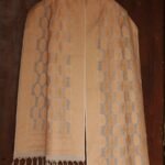 White and golden Banarasi brocade silk stole