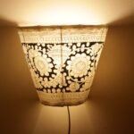 Black, Handmade Tholu Bommalata Wall Lamp