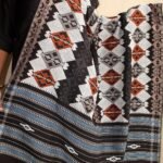 Black and white Loom woven poly-cotton Shawl