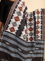 Black and white Loom woven poly-cotton Shawl