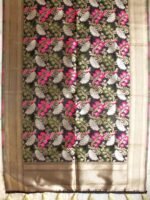 Black kimkwab art-katan-silk Banarasi Dupatta - Image 3