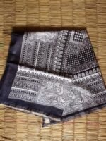 Black, Red, White Madhubani Bhagalpuri Semi-Silk Sari