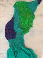 Blue and green polysilk Bandhani Dupatta - Image 2