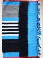 Blue and black Pochampally ikkat cotton Dupatta - Image 3