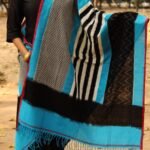 Blue and black Pochampally ikkat cotton Dupatta