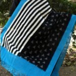 Black, blue and White Pochampally ikkat Dupatta