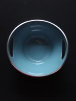 Blue Enameled Metal Serving Bowl - Image 4