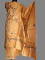 Blue Kaanthawork on Beige Art-Silk Ladies Suit Set