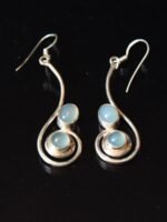 Handmade, Blue-stone silver earrings - Image 2