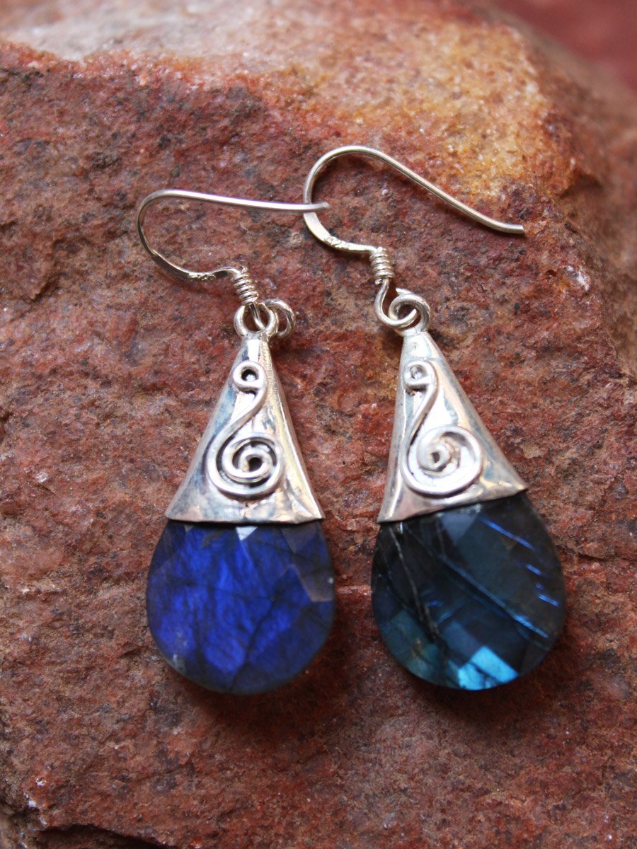 bluestone-Silver-earrings.jpg Handmade Blue Stone fitted Earrings - Image 1