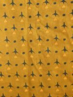 Brown-yellow Block-printed Cotton Kurta Fabric - Image 2