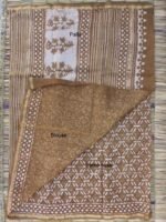 Caramel brown Bagru-Printed Chanderi Saree - Image 2